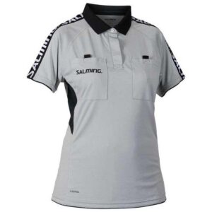 Salming Referee Short Sleeve Polo Gris S Mujer