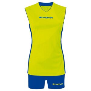 Givova Elica Set Amarillo,Azul XS Mujer