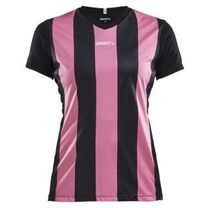 Craft Progress Stripe Short Sleeve T-shirt Negro,Rosa L Mujer