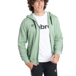 Umbro Taped Zip Full Zip Sweatshirt Verde S Hombre