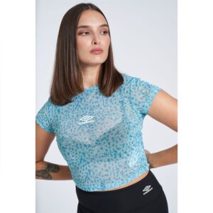 Umbro Mesh Crop Short Sleeve T-shirt Rosa S Mujer