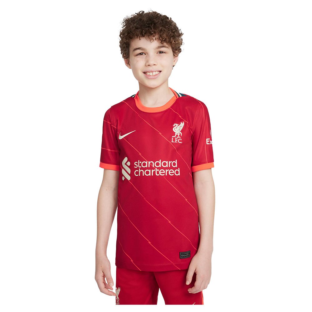 Nike Liverpool Fc Stadium Home 21/22 Short Sleeve T-shirt Junior Rojo 8-9 Years