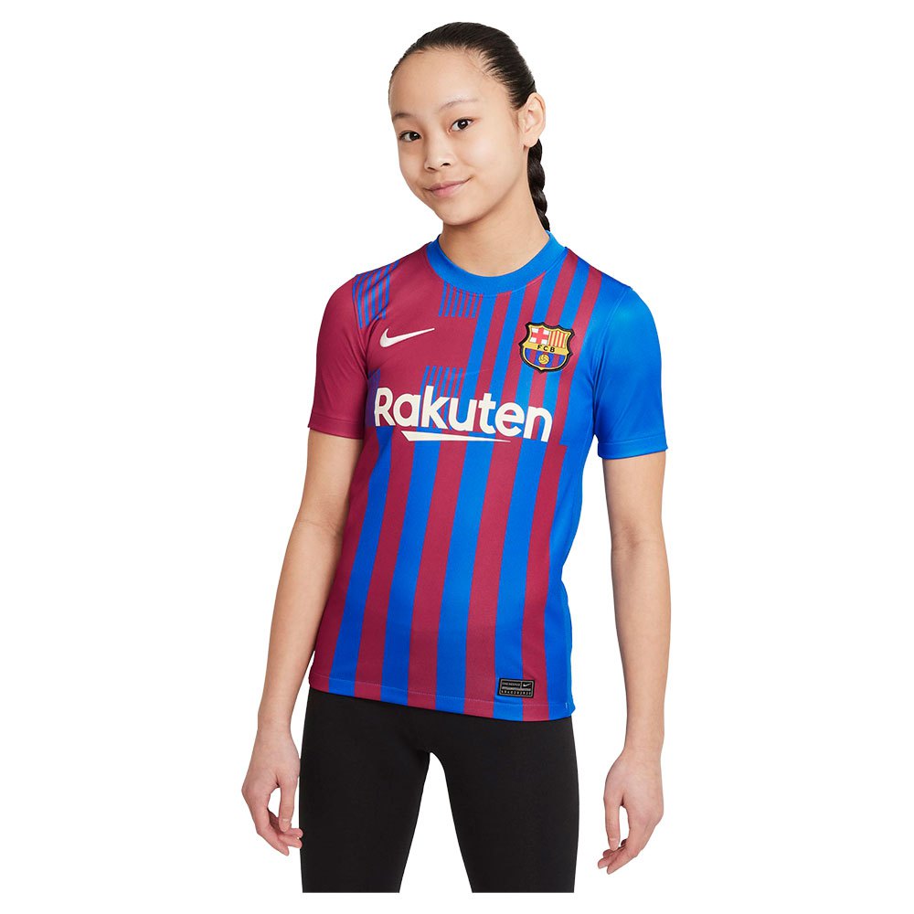 Nike Fc Barcelona Stadium Home 21/22 Junior T-shirt Azul 7-8 Years