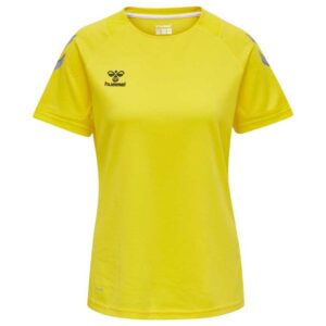Hummel Lead Poly Short Sleeve T-shirt Amarillo M Mujer
