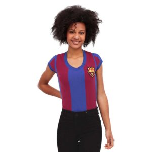 BarÇa Retro Short Sleeve T-shirt Azul M Mujer