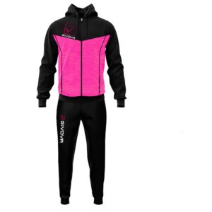 Givova Visa Melange Track Suit Negro,Rosa M Hombre