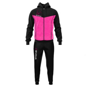 Givova Visa Melange Track Suit Negro,Rosa 6-8 Years Niño