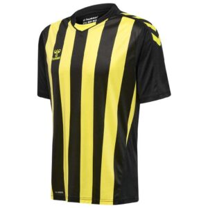 Hummel Core Xk Striped Short Sleeve T-shirt Amarillo 8 Years Niño