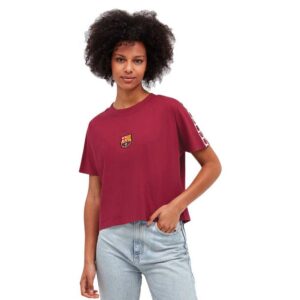BarÇa Tape Short Sleeve T-shirt Rojo S Mujer