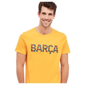 BarÇa Trencadis Short Sleeve T-shirt Amarillo L Hombre