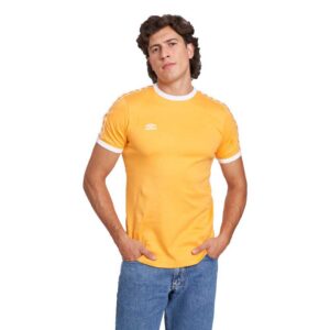 Umbro Taped Ringer Short Sleeve T-shirt Amarillo S Hombre