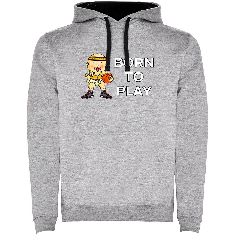 Kruskis Born To Play Basketball Two-colour Hoodie Gris 3XL Hombre