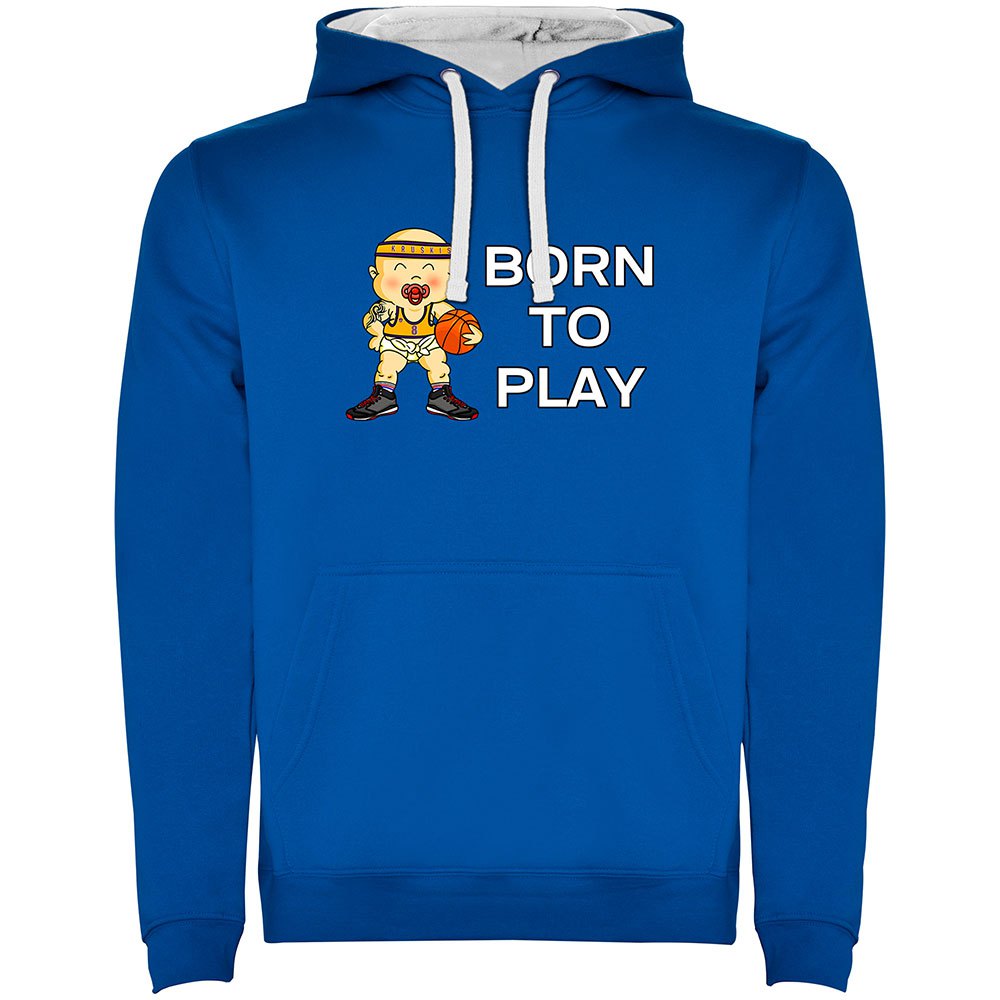 Kruskis Born To Play Basketball Two-colour Hoodie Azul M Hombre