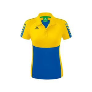 Erima Six Wings Short Sleeve Polo Amarillo,Azul 44 Mujer