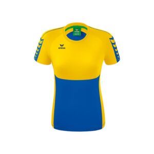 Erima Six Wings Short Sleeve T-shirt Amarillo,Azul 36 Mujer
