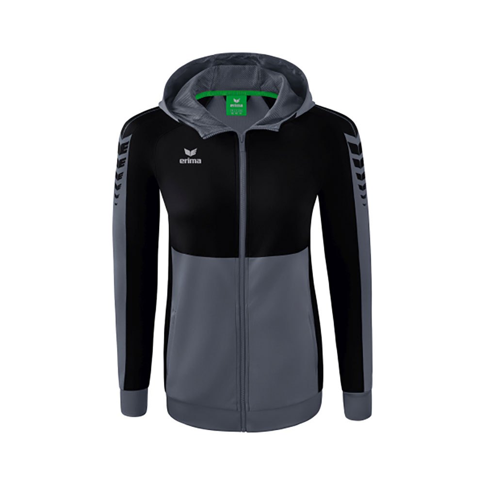 Erima Six Wings Training Full Zip Sweatshirt Negro,Gris 34 Mujer